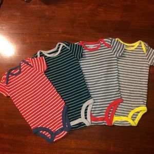 3 Month 4 Matching Set Striped Carter Onesies